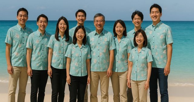 社員旅行に一体感を！沖縄流“かりゆしシャツ”でおそろい演出