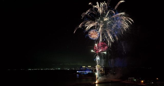 【沖縄報奨旅行/周年旅行】打ち上げ花火を上げられること初めて知りました。